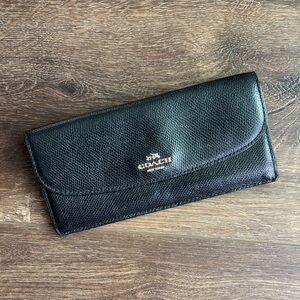 Coach Black Textured Leather Wallet